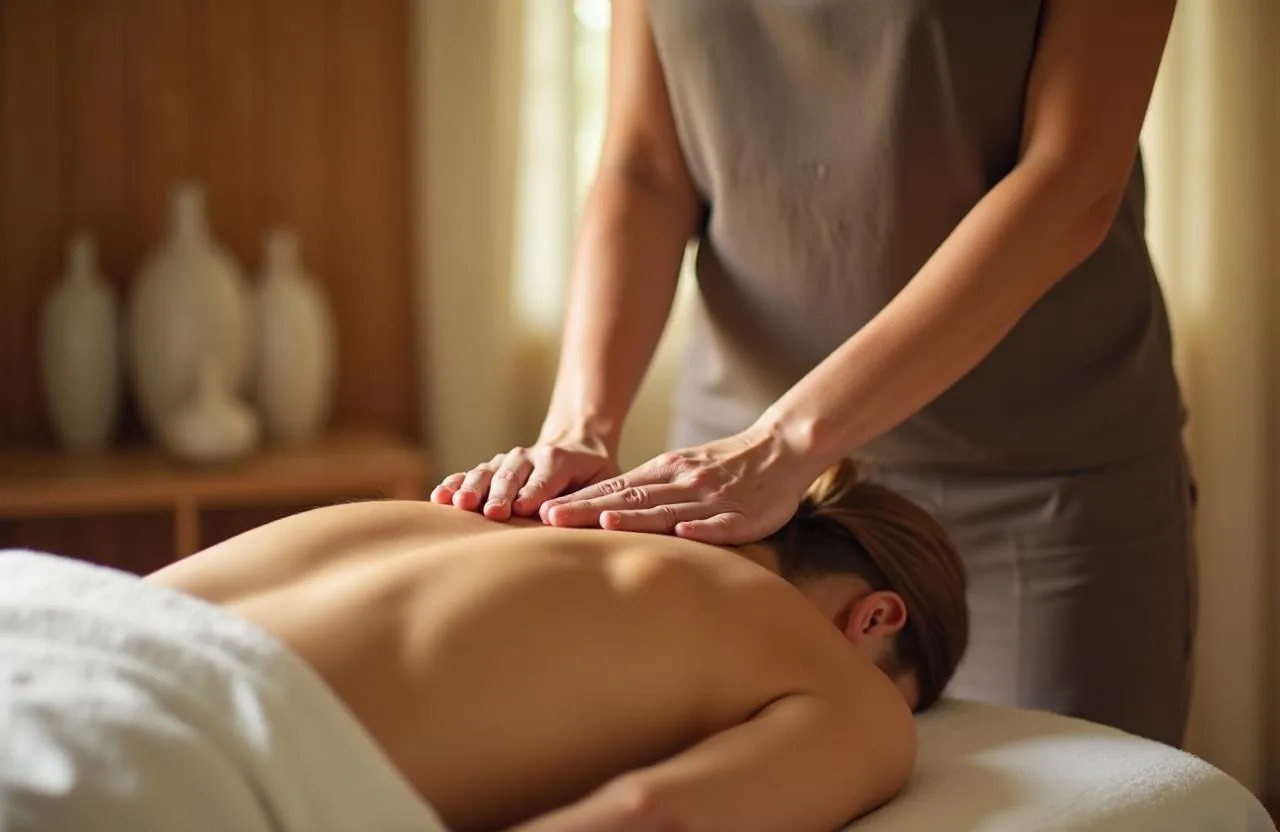 Guest receiving a relaxing massage treatment at Sana Sana Retreat